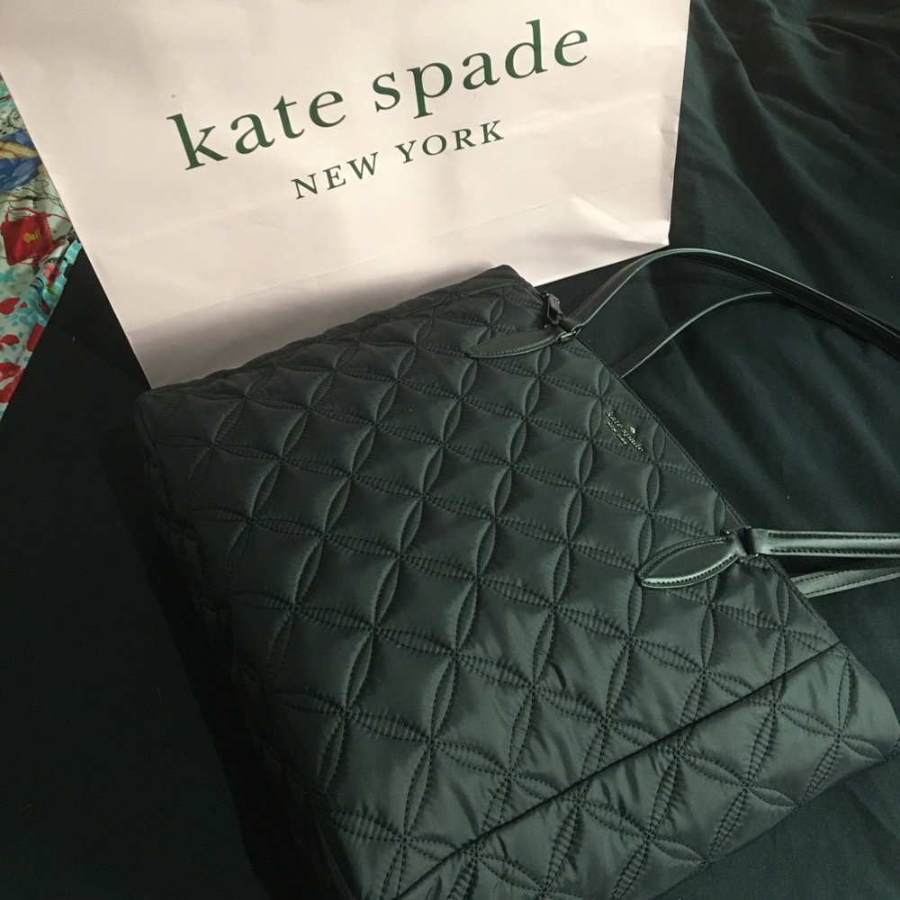 Kate spade ♠️  black quilted tote bags